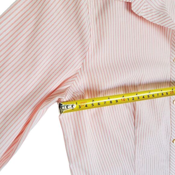 TALBOTS Pink Striped Wrinkle Resistant Button Up Shirt 10P Career Business Work - Picture 5 of 7